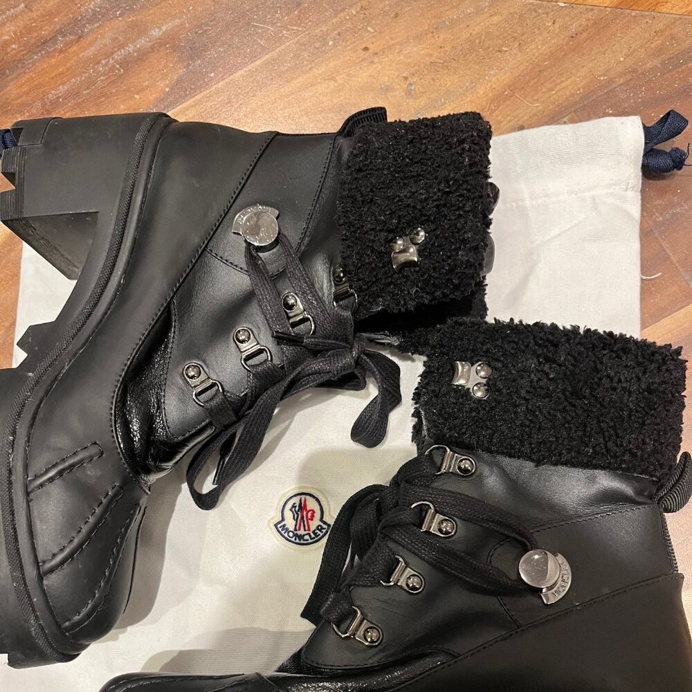 MONCLER Womens Lace-Up Ankle Winter / Rain Boot Size 38 (7.5/8 us)